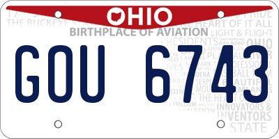OH license plate GOU6743