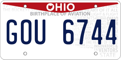OH license plate GOU6744