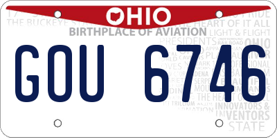 OH license plate GOU6746