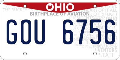 OH license plate GOU6756