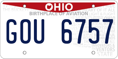 OH license plate GOU6757