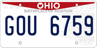 OH license plate GOU6759