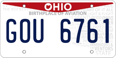 OH license plate GOU6761