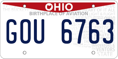 OH license plate GOU6763