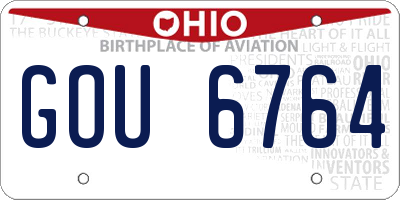 OH license plate GOU6764