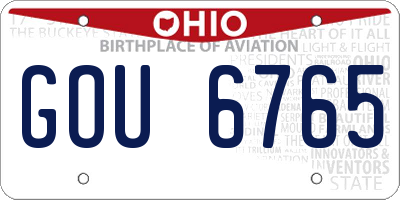OH license plate GOU6765