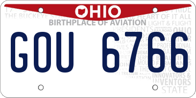 OH license plate GOU6766