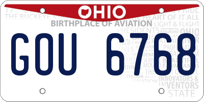 OH license plate GOU6768