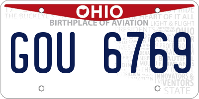 OH license plate GOU6769