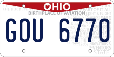 OH license plate GOU6770