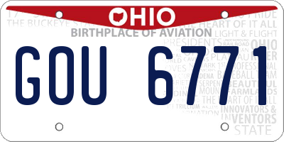 OH license plate GOU6771