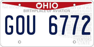 OH license plate GOU6772
