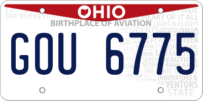 OH license plate GOU6775