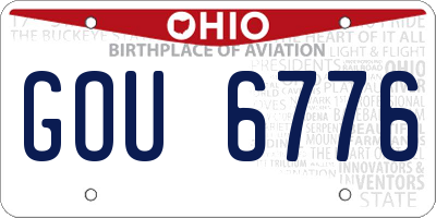 OH license plate GOU6776