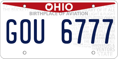 OH license plate GOU6777