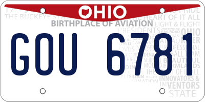 OH license plate GOU6781