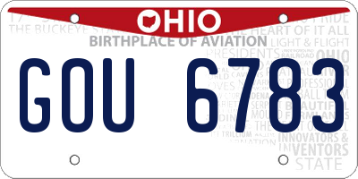 OH license plate GOU6783