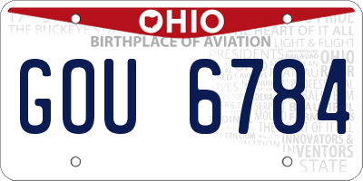 OH license plate GOU6784