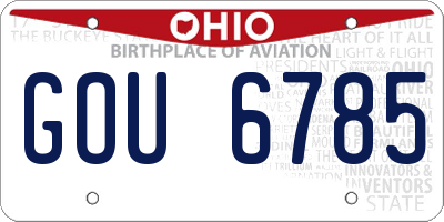 OH license plate GOU6785