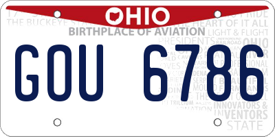 OH license plate GOU6786