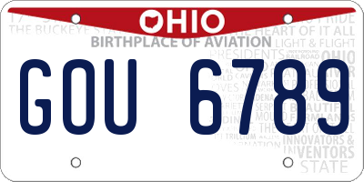 OH license plate GOU6789