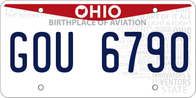 OH license plate GOU6790