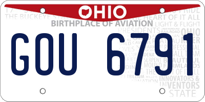 OH license plate GOU6791