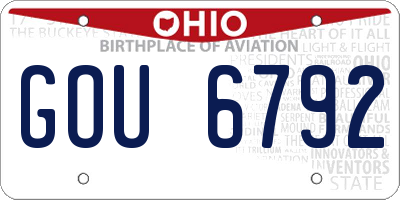OH license plate GOU6792