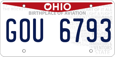 OH license plate GOU6793