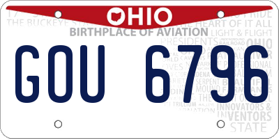OH license plate GOU6796