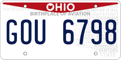OH license plate GOU6798