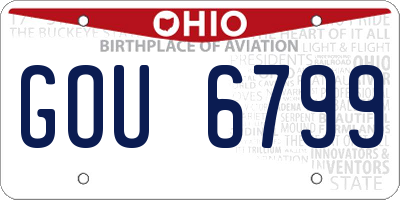 OH license plate GOU6799