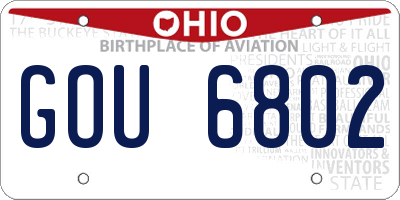 OH license plate GOU6802
