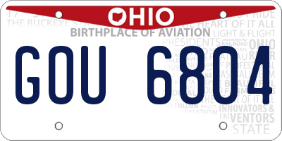 OH license plate GOU6804