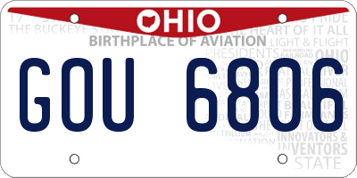 OH license plate GOU6806