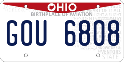 OH license plate GOU6808