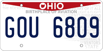 OH license plate GOU6809