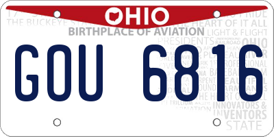 OH license plate GOU6816