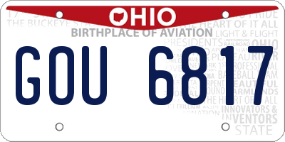 OH license plate GOU6817