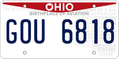 OH license plate GOU6818