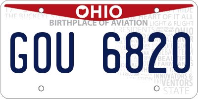 OH license plate GOU6820