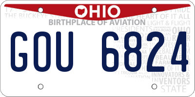OH license plate GOU6824