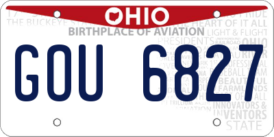 OH license plate GOU6827