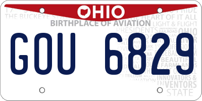 OH license plate GOU6829