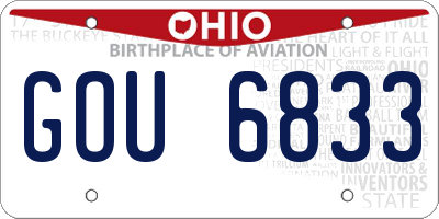 OH license plate GOU6833