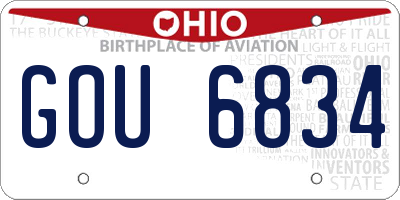 OH license plate GOU6834