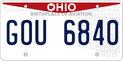 OH license plate GOU6840