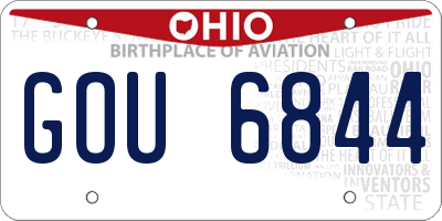 OH license plate GOU6844