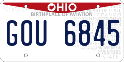OH license plate GOU6845