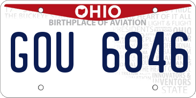 OH license plate GOU6846